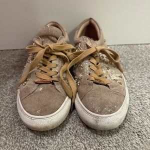 J Slides gold star sneakers